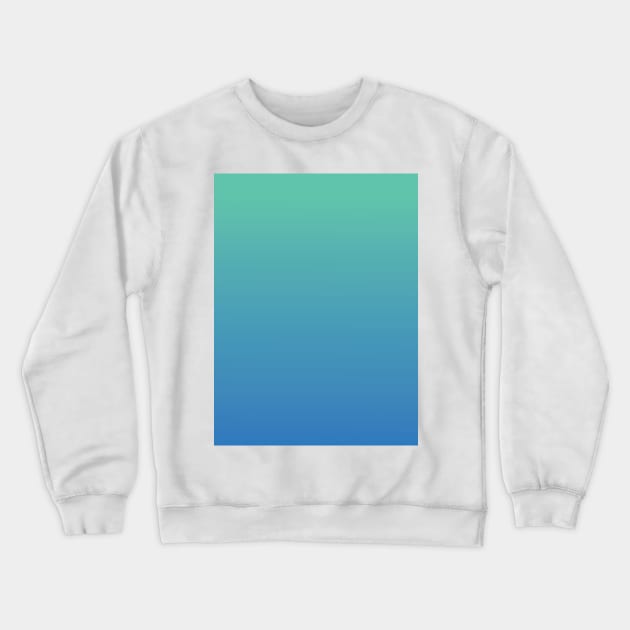 Mint Green Teal to Steel Blue Ombre Fade Sunset Gradient Crewneck Sweatshirt by squeakyricardo